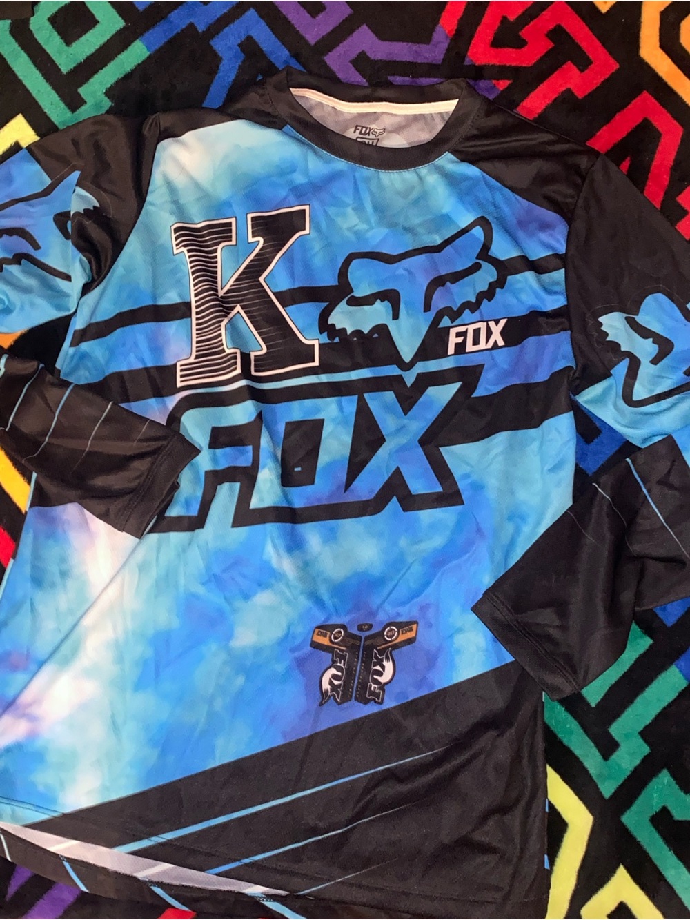 Fox Racing Jersey Blue & Black Long Sleeve size S